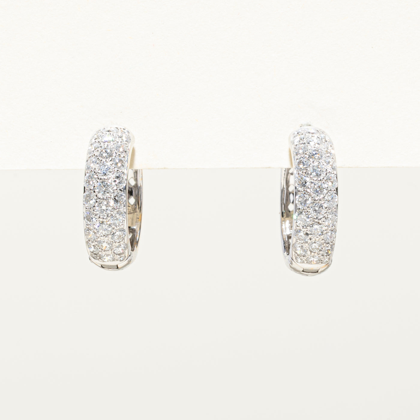 Pavé Set Diamond Hoop Earrings | 1.08ctw