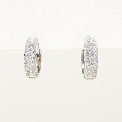 Pavé Set Diamond Hoop Earrings | 1.08ctw
