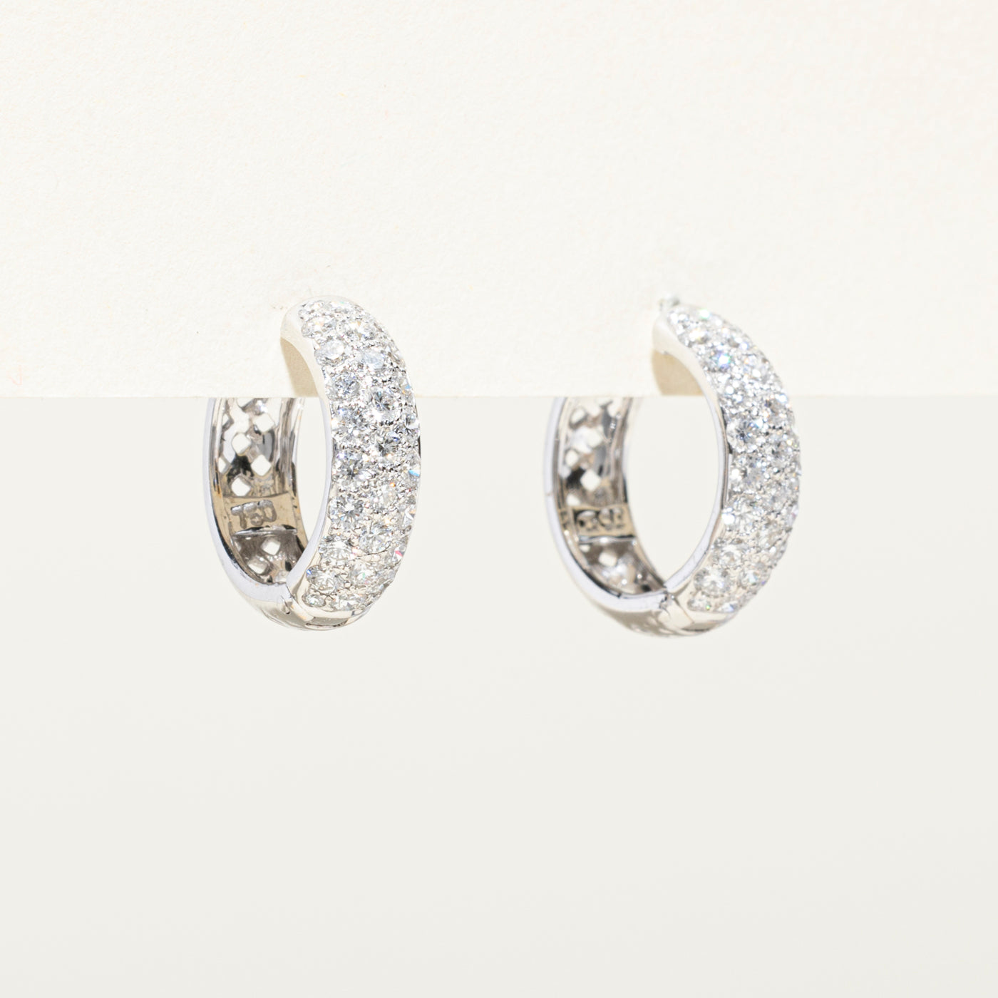 Pavé Set Diamond Hoop Earrings | 1.08ctw