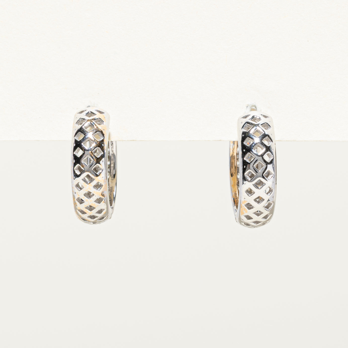 Pavé Set Diamond Hoop Earrings | 1.08ctw