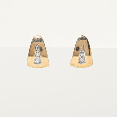 Diamond Triangle Half Huggie Earrings | 0.05ctw