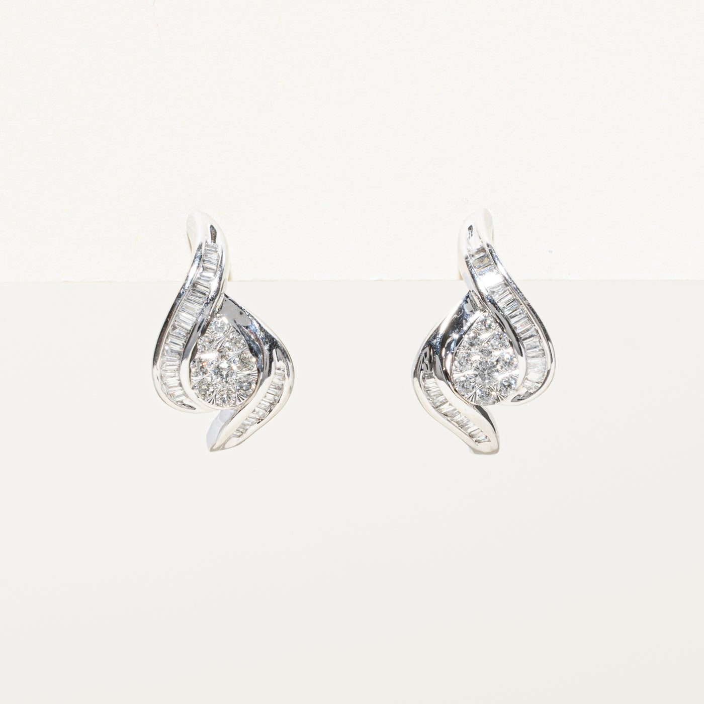 Diamond Pear Cluster Stud Earrings | 0.44ctw