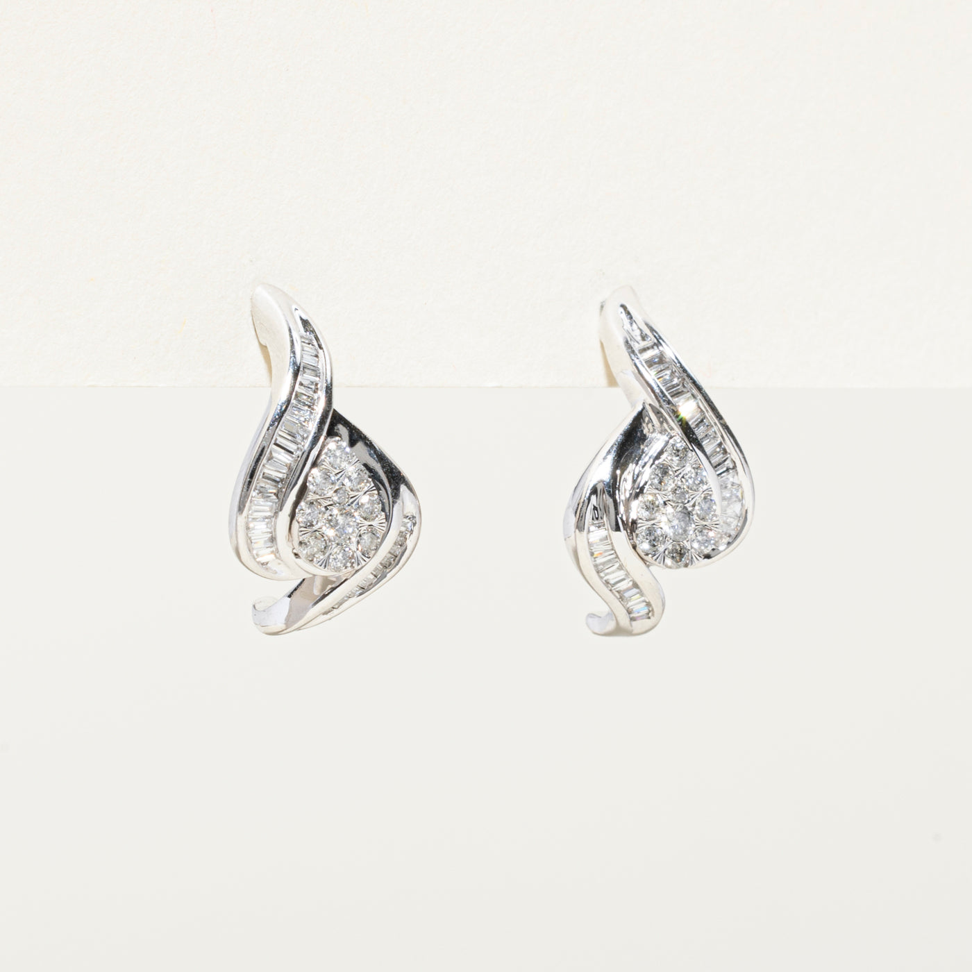 Diamond Pear Cluster Stud Earrings | 0.44ctw