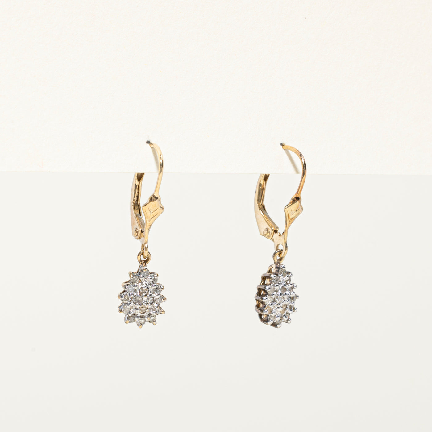Diamond Cluster Petal Drop Earrings | 0.16ctw