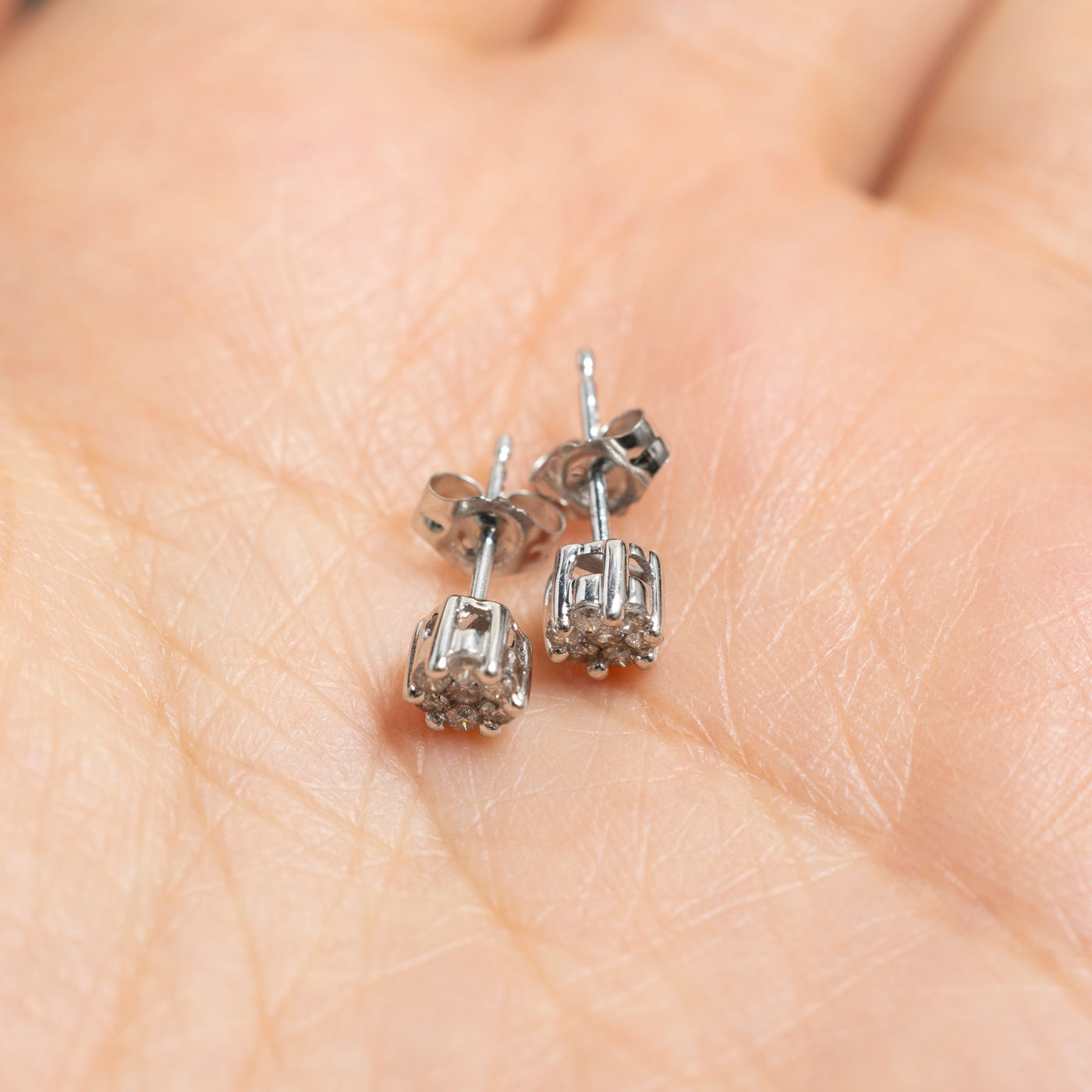 Diamond Cluster Stud Earrings | 0.83ctw