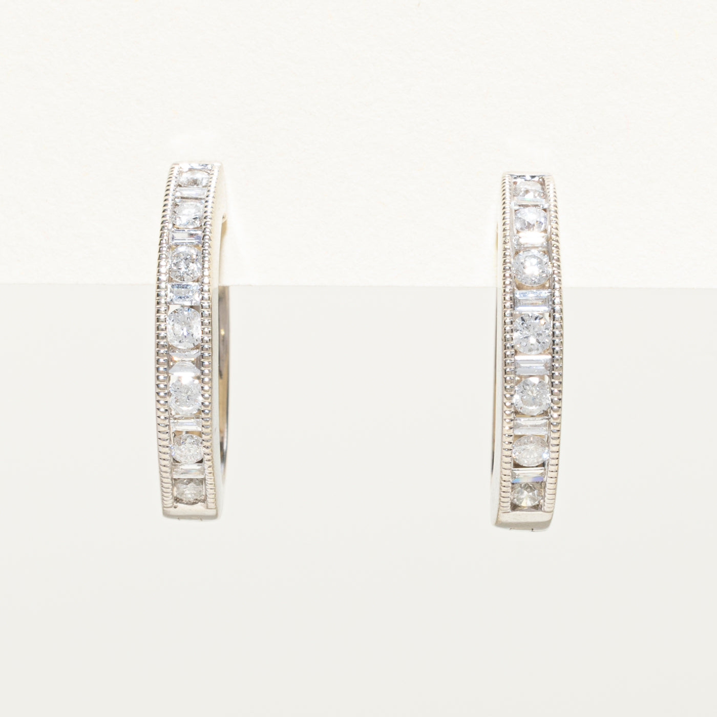 Mixed Cut Diamond Hoop Earrings | 0.66ctw