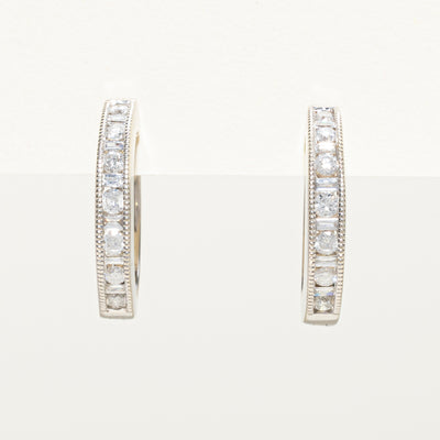 Mixed Cut Diamond Hoop Earrings | 0.66ctw