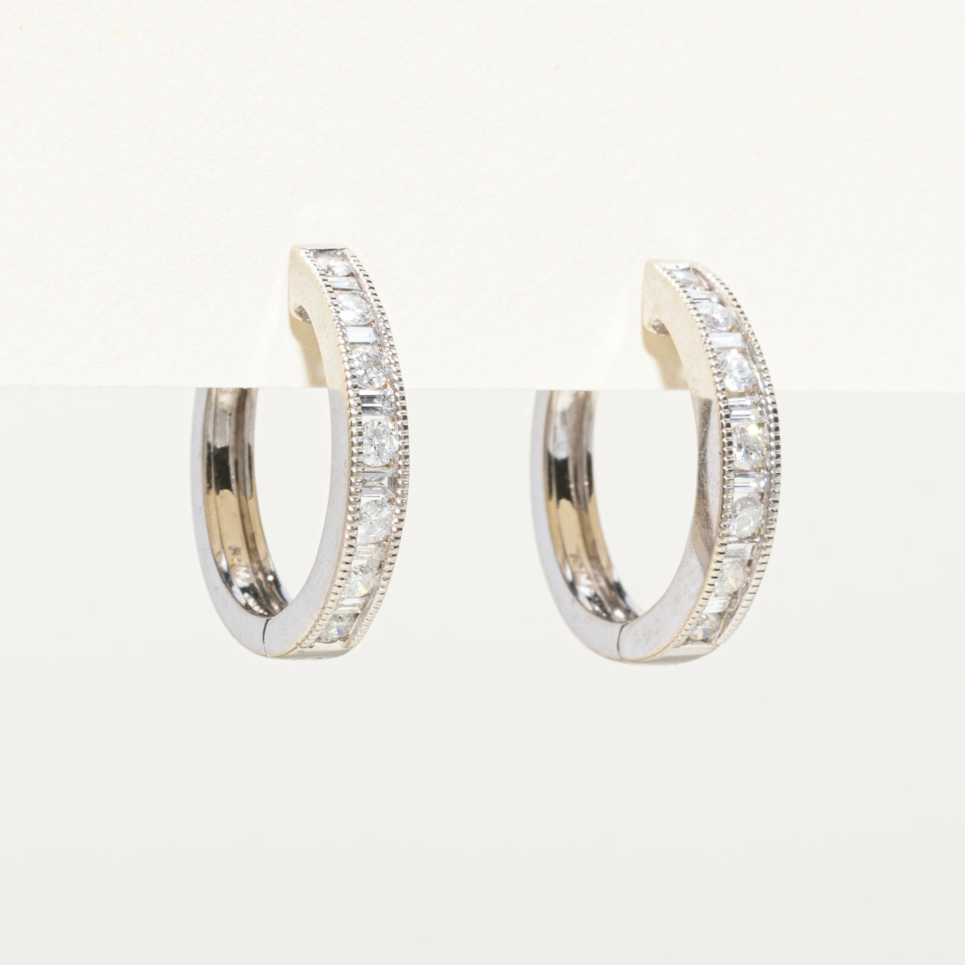 Mixed Cut Diamond Hoop Earrings | 0.66ctw