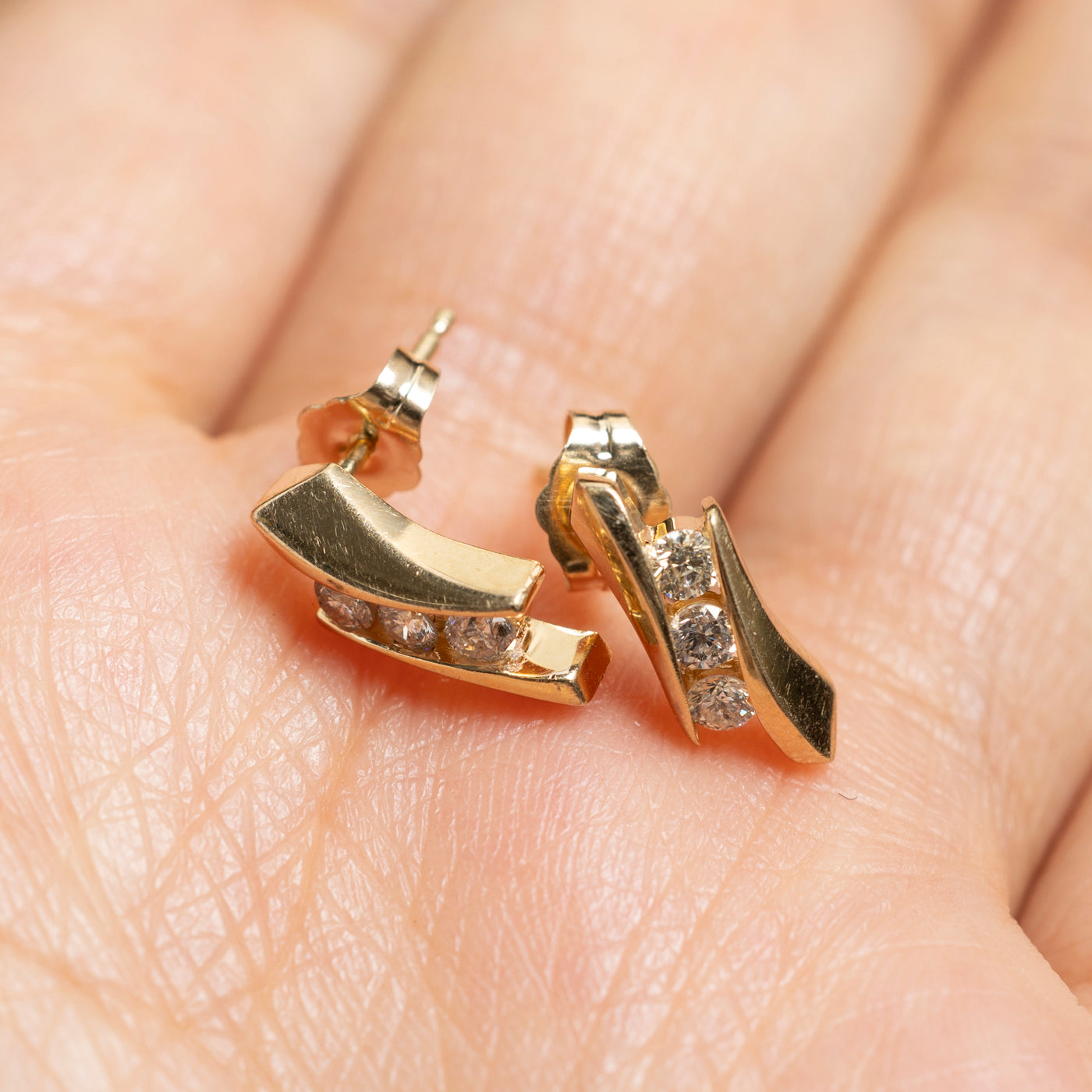 Channel Set Diamond Stud Earrings | 0.30ctw