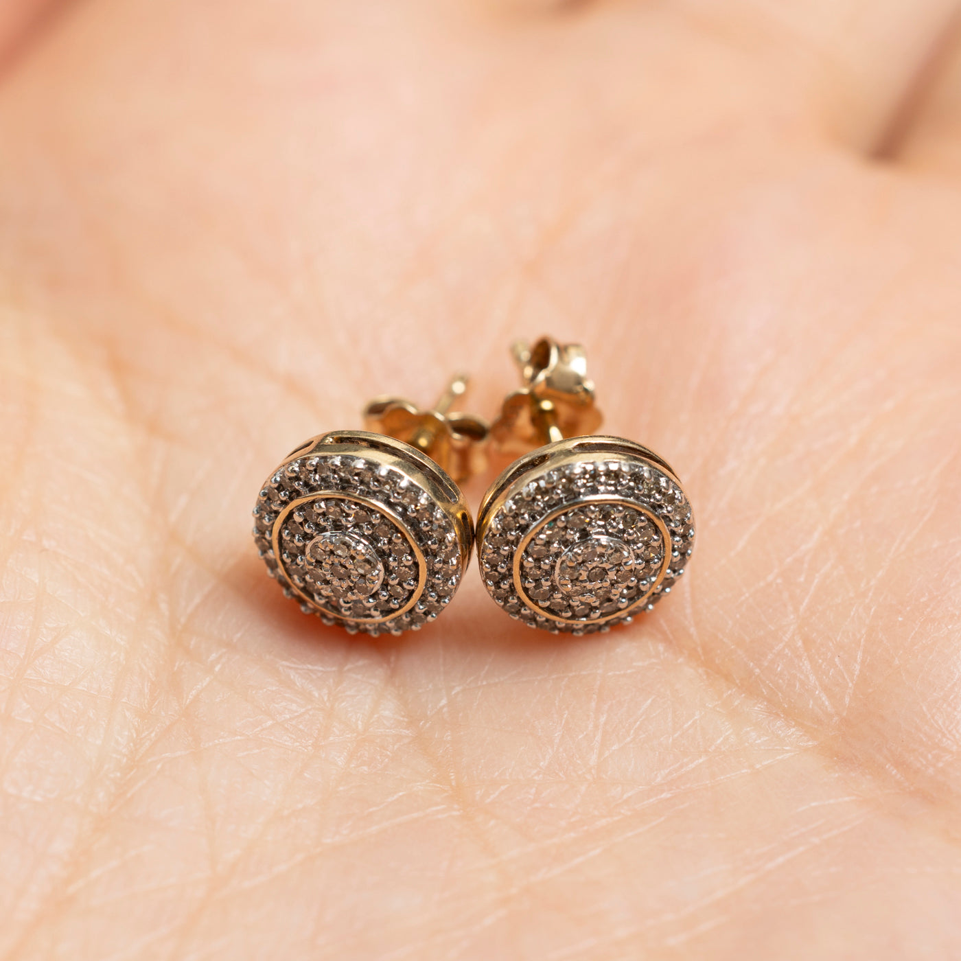 Diamond Cluster Halo Stud Earrings | 0.18ctw