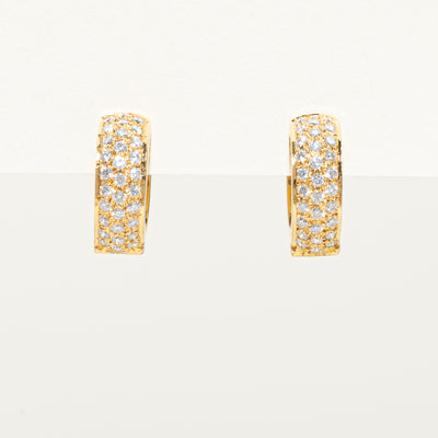 Pavé Set Diamond Huggie Earrings | 0.59ctw