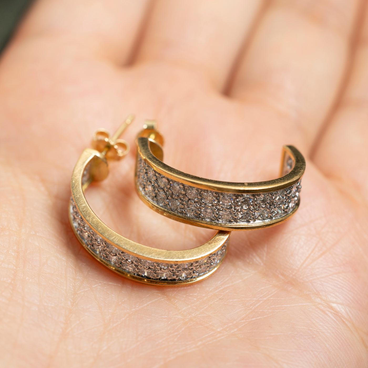 Diamond Half Hoop Earrings | 1.80ctw
