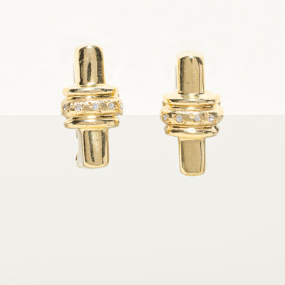 Diamond Bar Stud Earrings | 0.05ctw