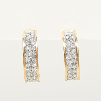 Diamond Half Hoop Earrings | 1.80ctw