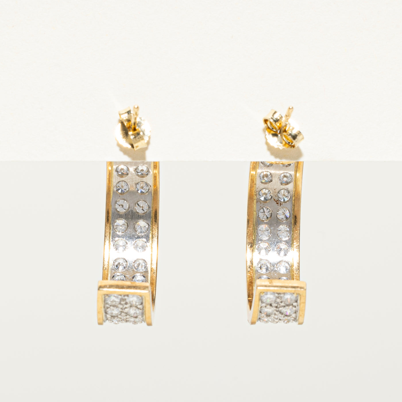 Diamond Half Hoop Earrings | 1.80ctw