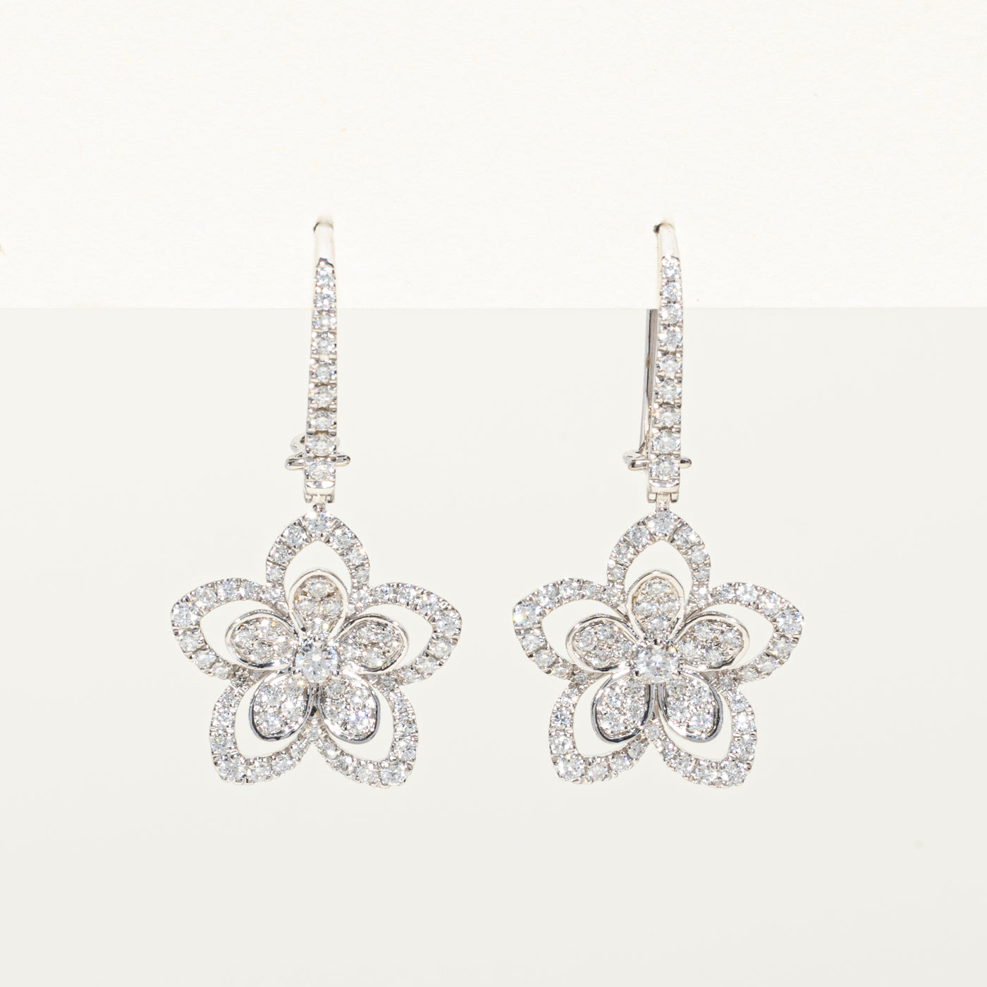 Diamond Flower Drop Earrings | 0.95ctw