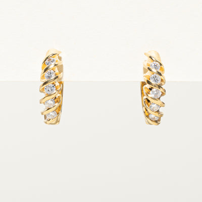 Diamond Croissant Hoop Earrings | 0.20ctw