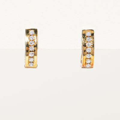 Diamond Half Huggie Earrings | 0.28ctw
