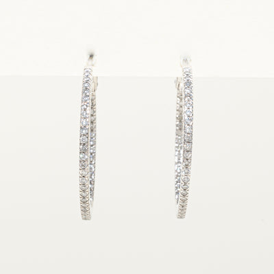 Diamond Large Hoop Earrings | 0.76ctw