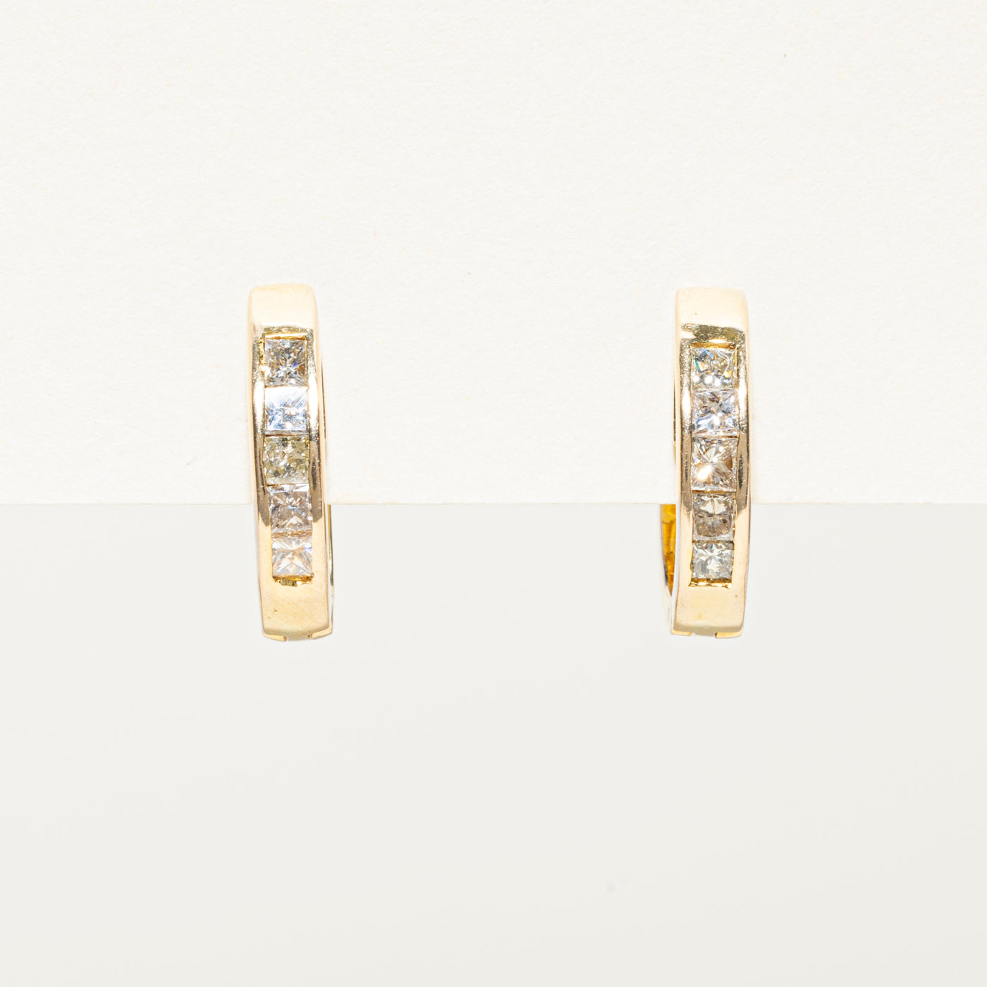 Princess Cut Diamond Hoop Earrings | 0.60ctw