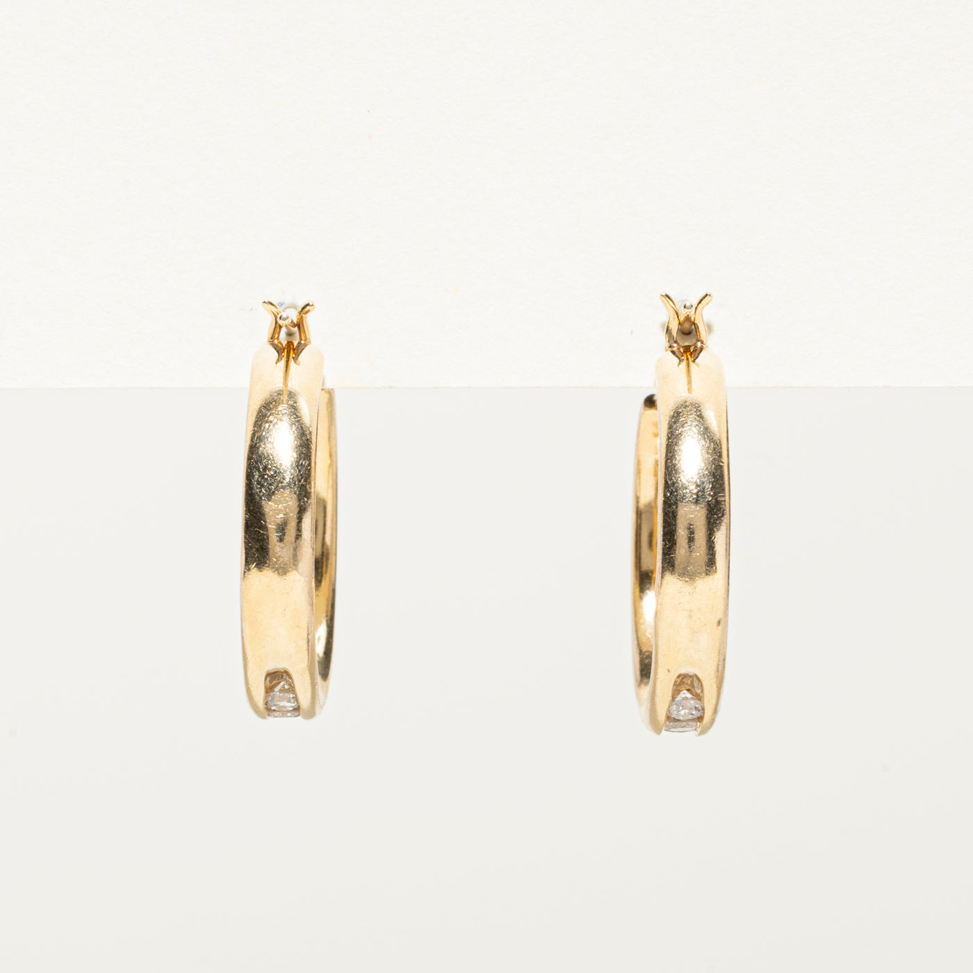 Channel Set Diamond Hoop Earrings | 0.96ctw