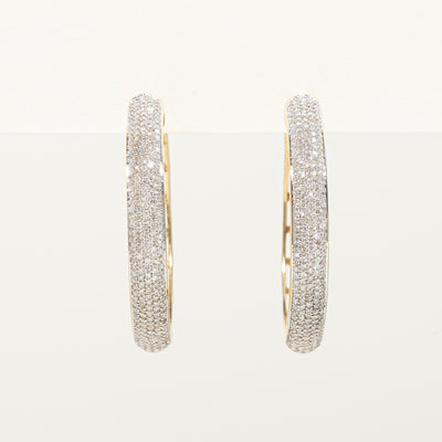 Micro Pavé Set Diamond Hoop Earrings | 3.60ctw