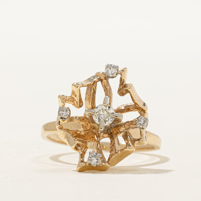 10K Diamond Openwork Abstract Ring | 0.21ctw | SZ 6.5