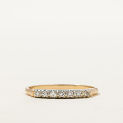 14K Two Tone Gold Semi Eternity Diamond Ring | 0.10ctw | SZ 7