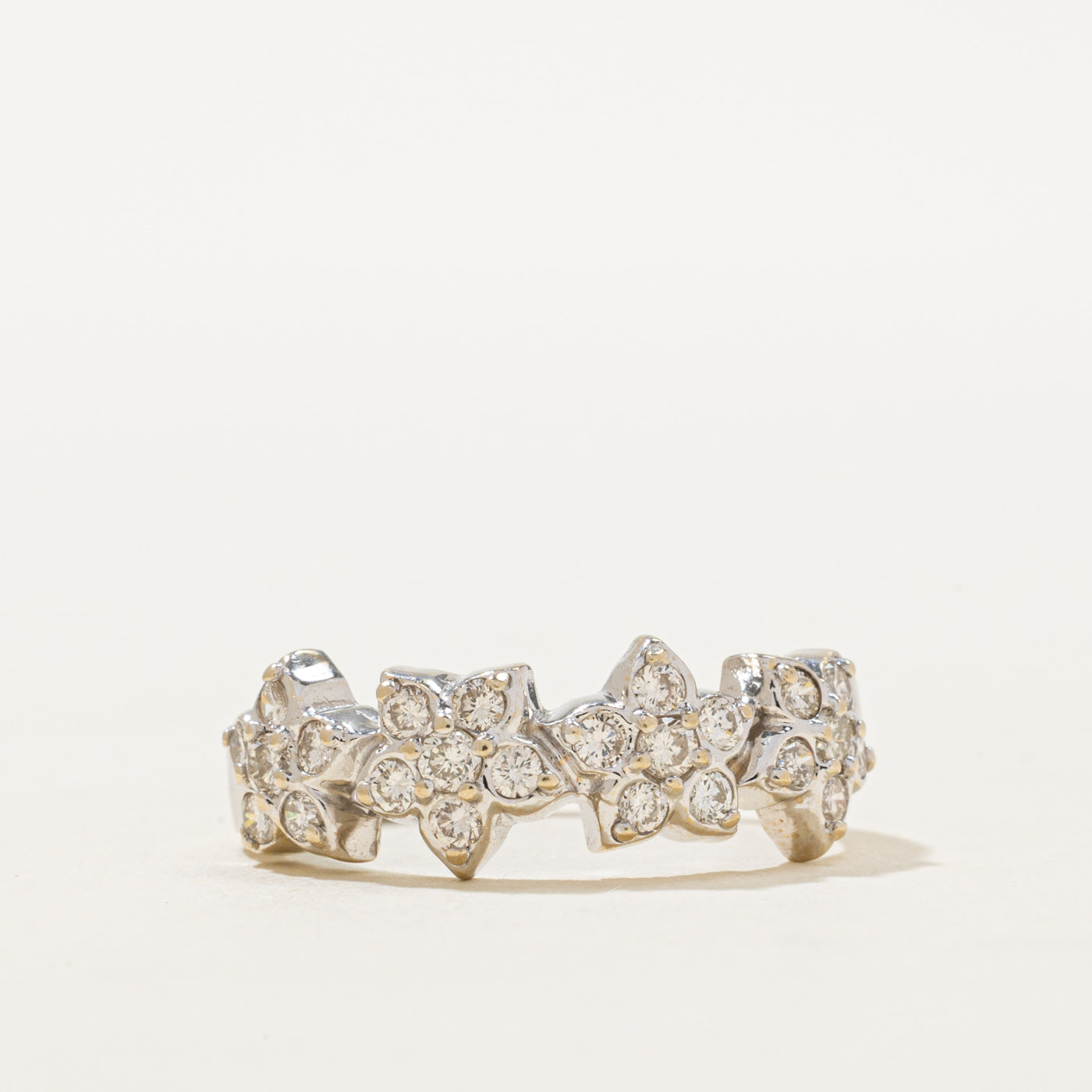 18K Petal Diamond Plumeria Flower Ring | 0.52ctw | SZ 7.25