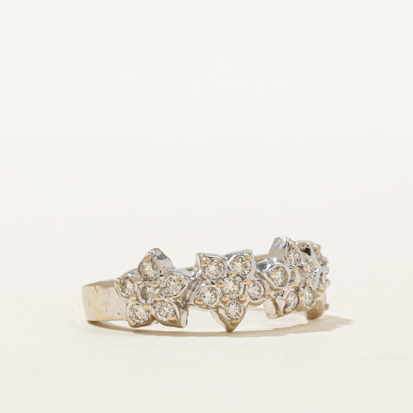 18K Petal Diamond Plumeria Flower Ring | 0.52ctw | SZ 7.25