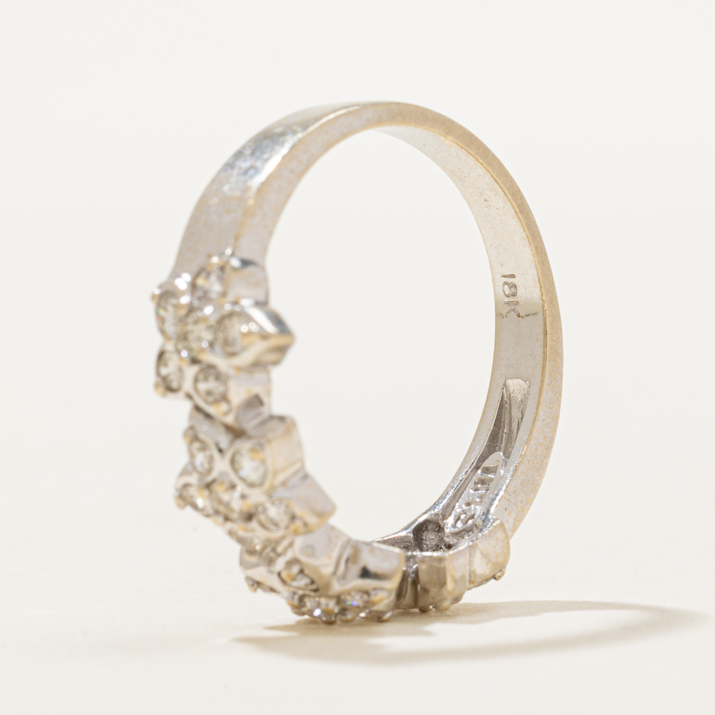 18K Petal Diamond Plumeria Flower Ring | 0.52ctw | SZ 7.25