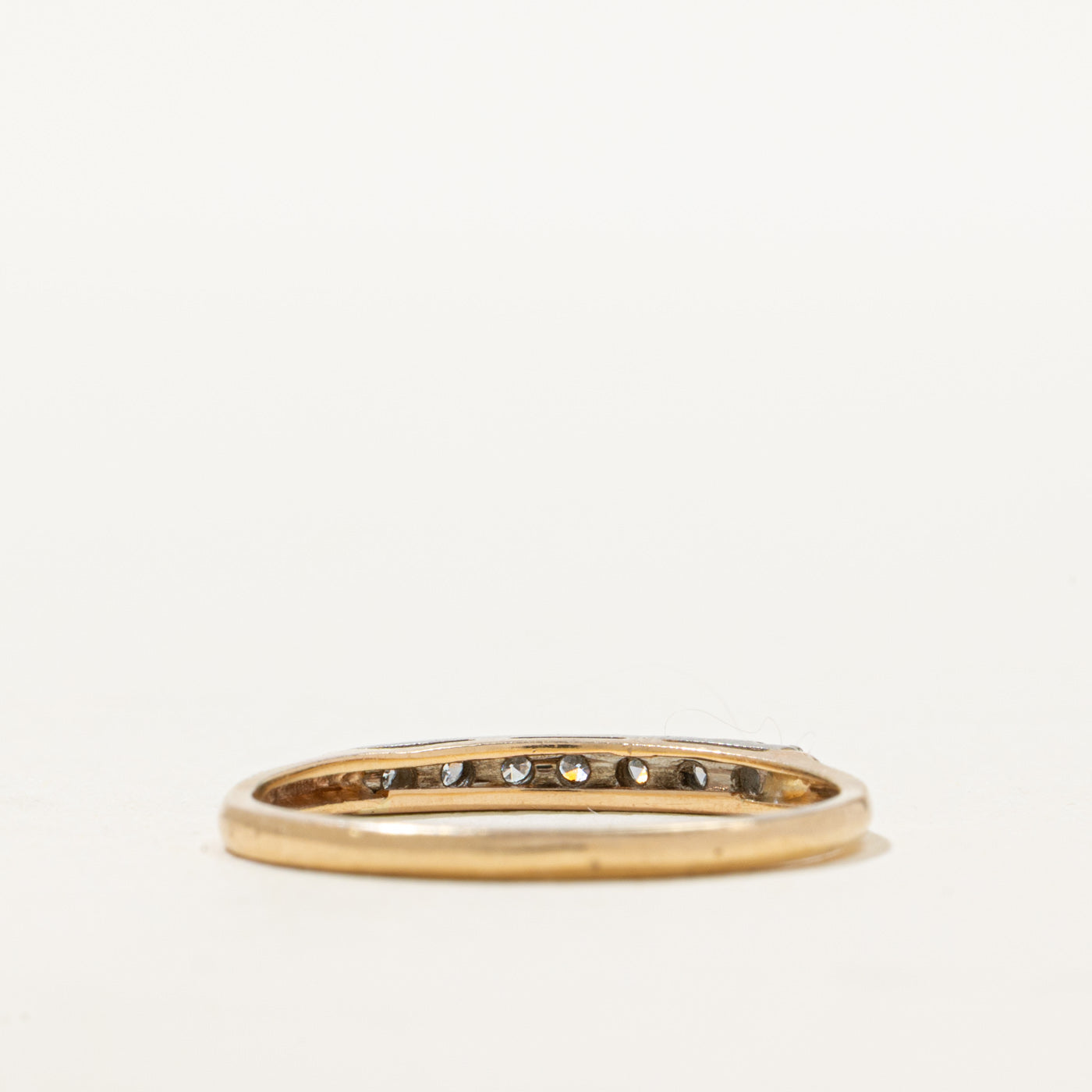 14K Two Tone Gold Semi Eternity Diamond Ring | 0.10ctw | SZ 7