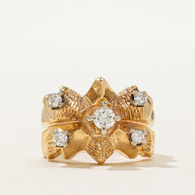14K Diamond Chunky Abstract Ring | 0.40ctw | SZ 5.5
