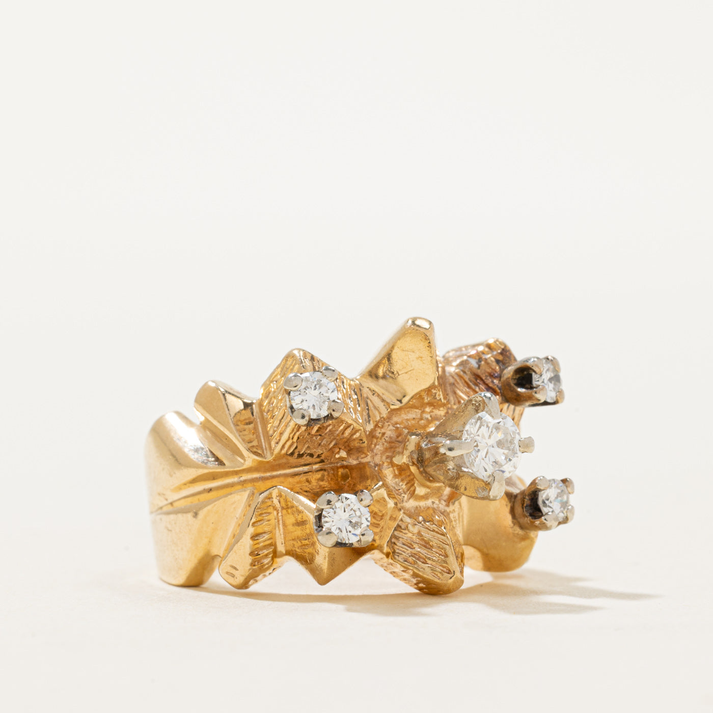 14K Diamond Chunky Abstract Ring | 0.40ctw | SZ 5.5