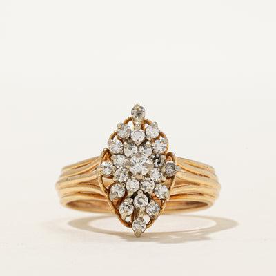 14K Marquise Shaped Diamond Cluster Ring | 0.50ctw | SZ 7