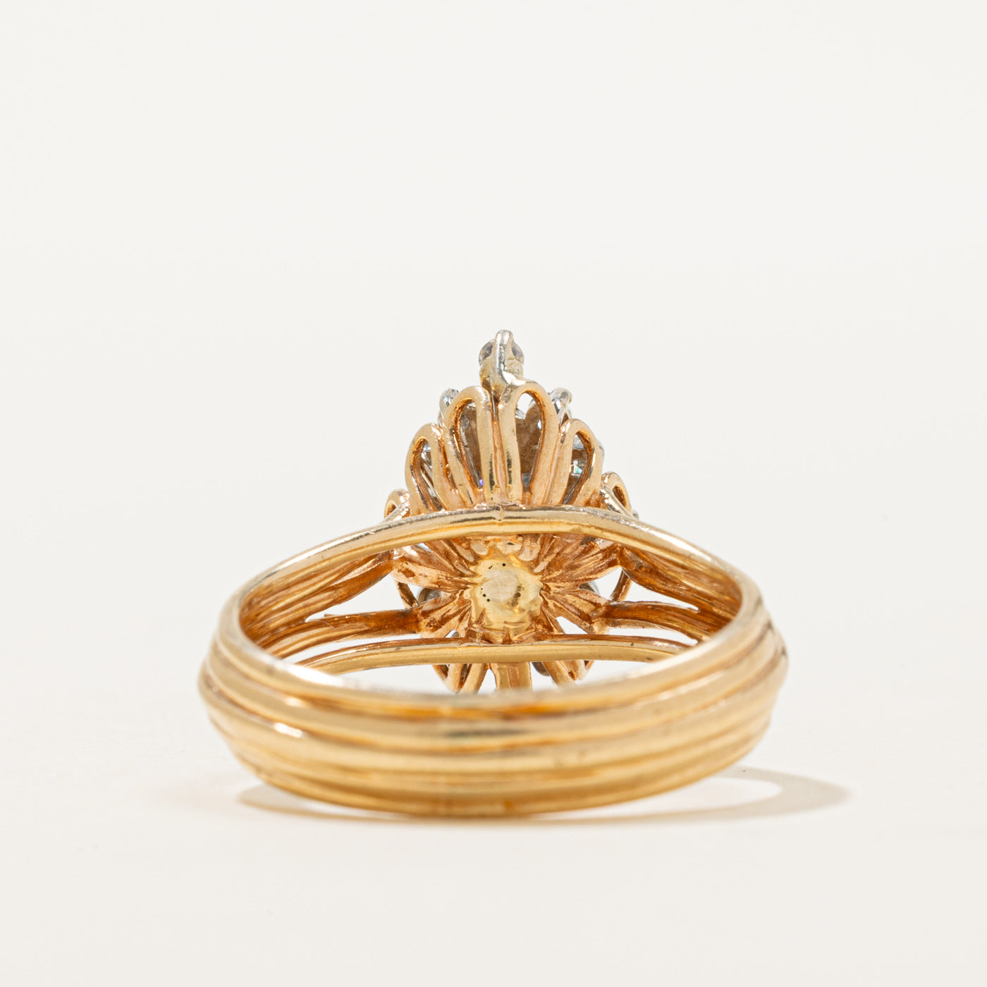 14K Marquise Shaped Diamond Cluster Ring | 0.50ctw | SZ 7