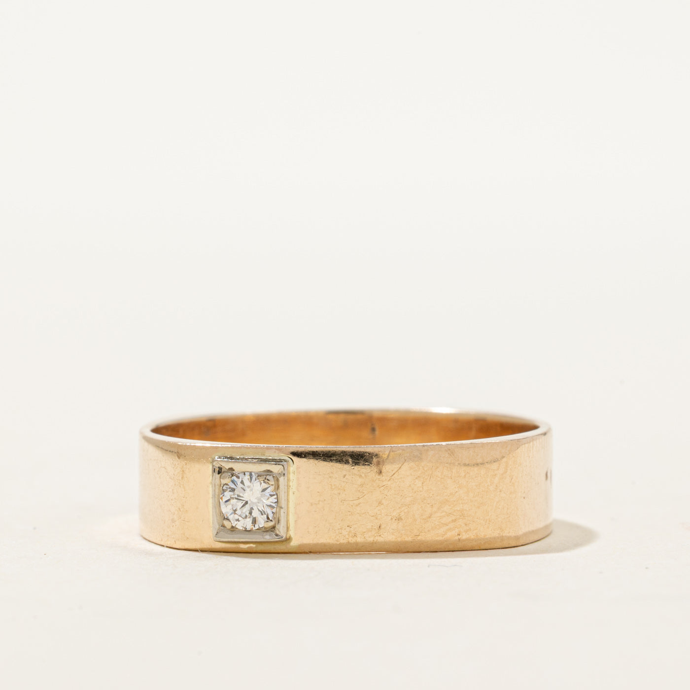 10K Diamond Soft Square Band | 0.11ct | SZ 11.25