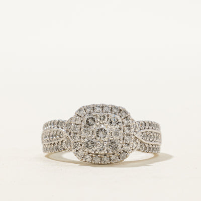 10K Diamond Cluster Halo Ornate Ring | 1.00ctw | SZ 7