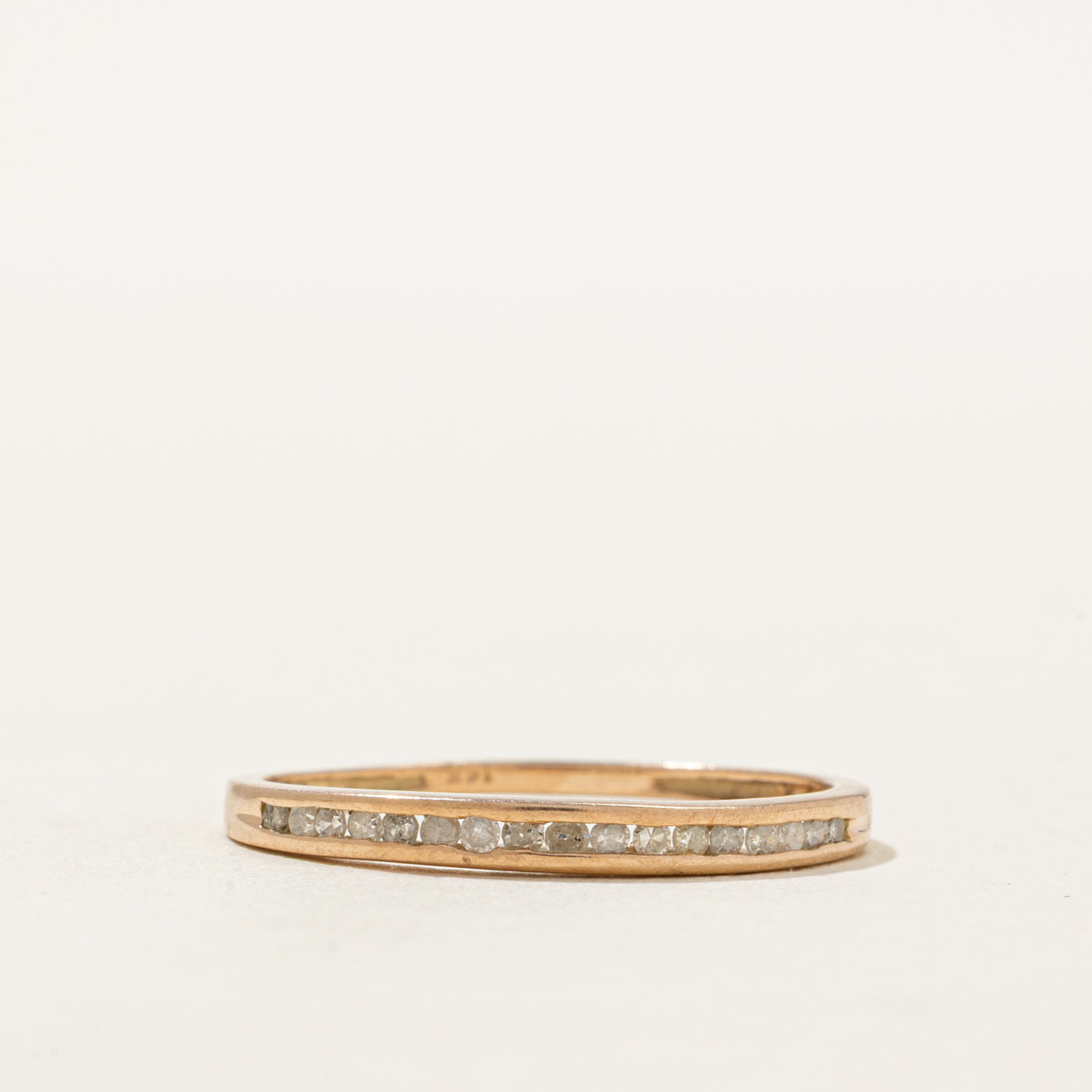 14K Semi Eternity Diamond Thin Ring | 0.15ctw | SZ 7