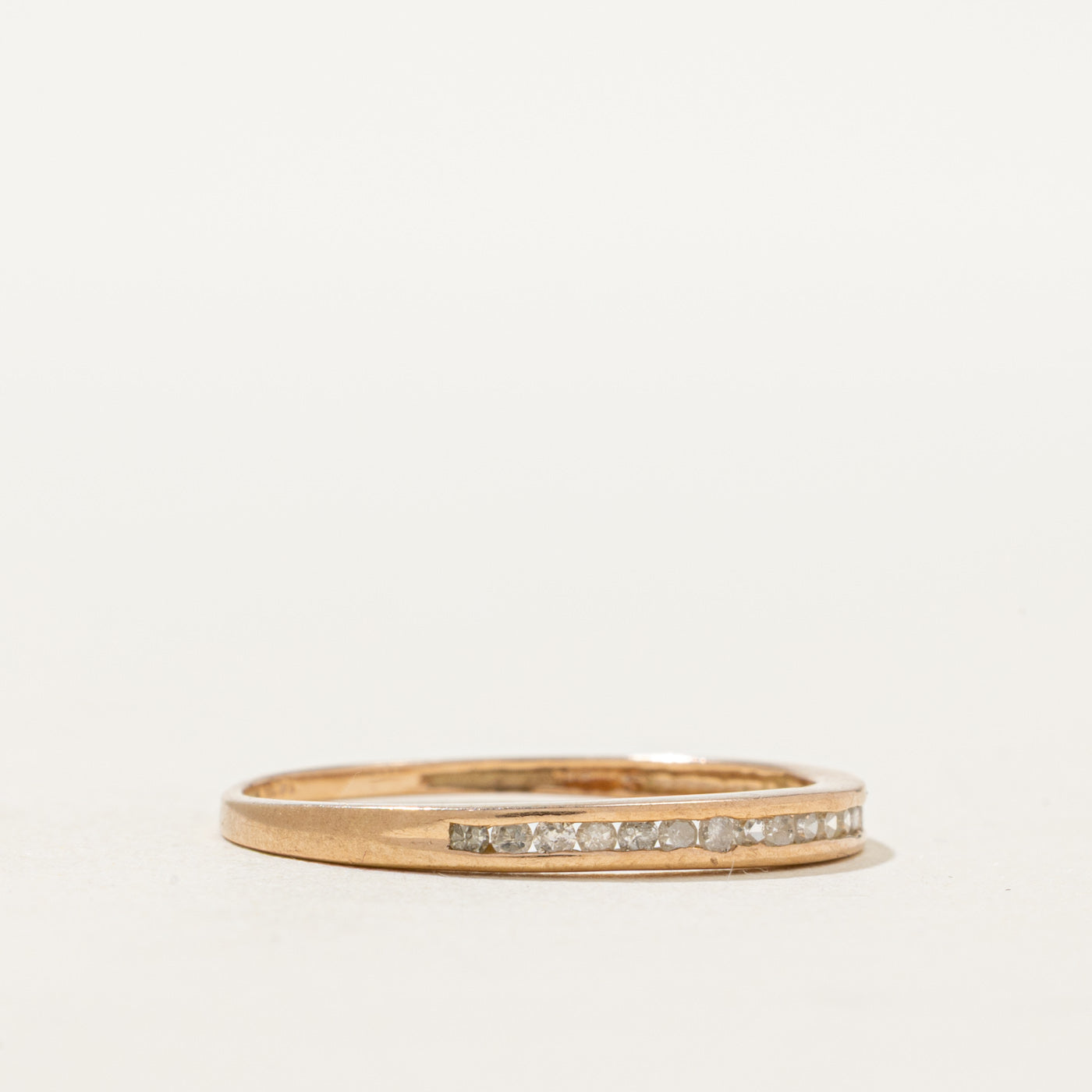 14K Semi Eternity Diamond Thin Ring | 0.15ctw | SZ 7