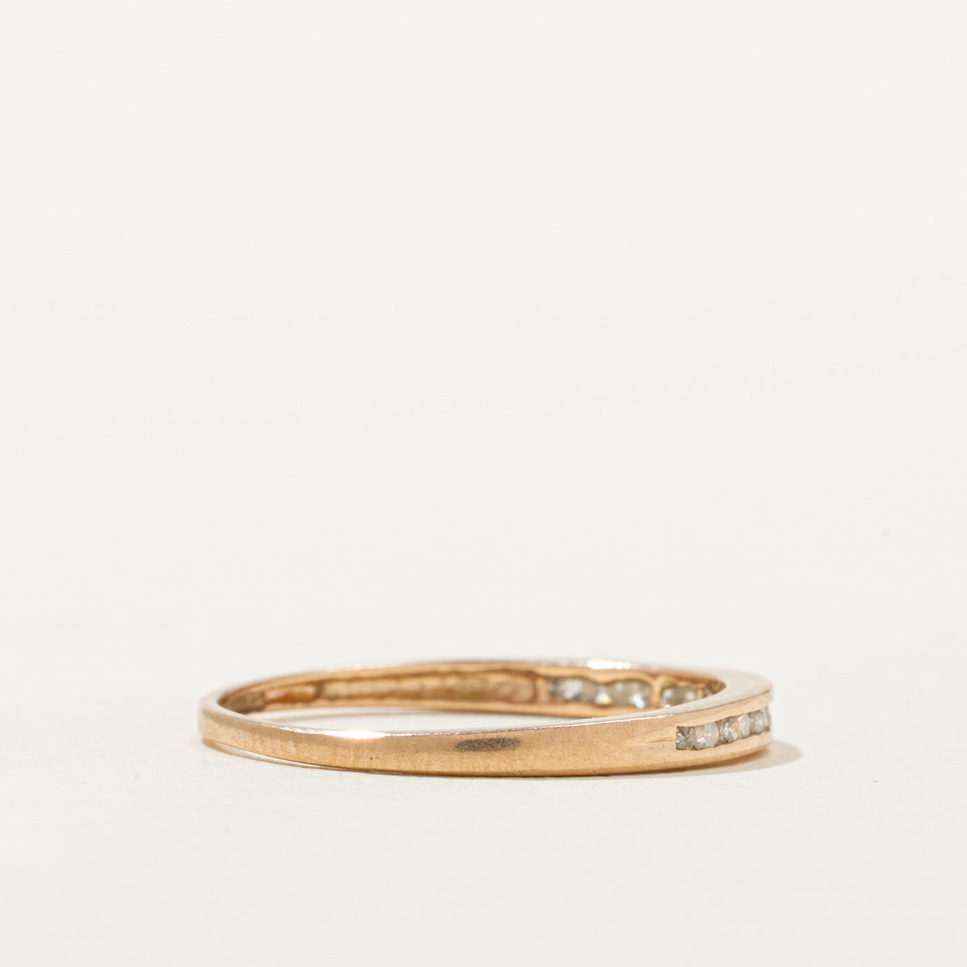 14K Semi Eternity Diamond Thin Ring | 0.15ctw | SZ 7