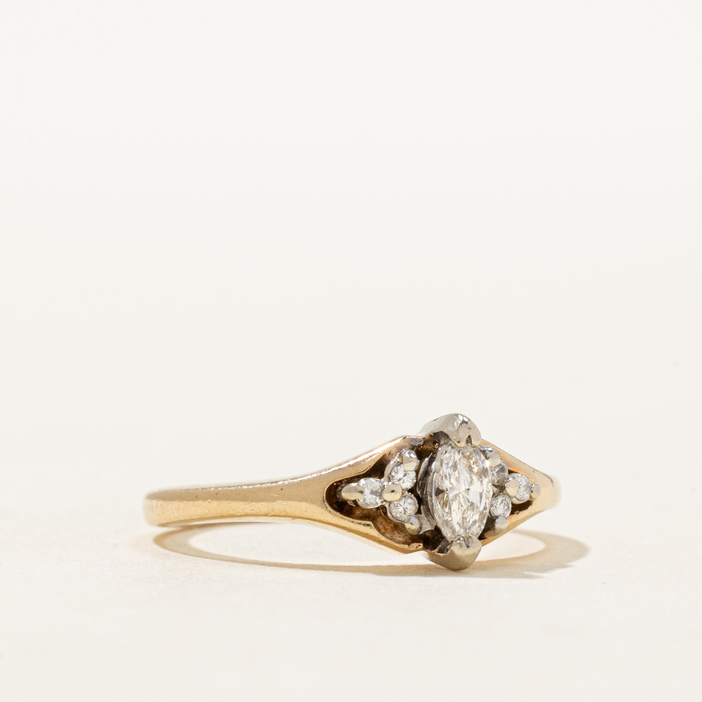 14K Marquise Cut Accented Diamond Ring | 0.19ctw | SZ 5.5