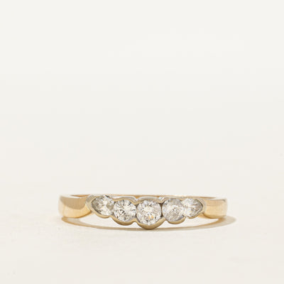 14K Bezel Set Five Stone Diamond Ring | 0.33ctw | SZ 6.5