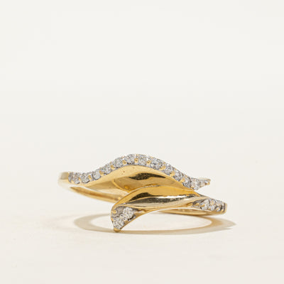 14K Diamond Wave Bypass Ring | 0.16ctw | SZ 7.5