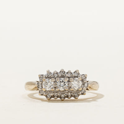 10K Diamond Cluster Petal Ring | 0.32ctw | SZ 6