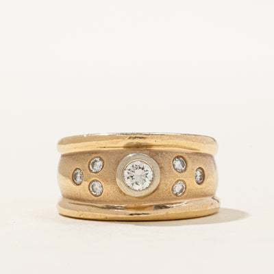 10K Bezel Set Diamond Chunky Ring | 0.37ctw | SZ 6.25