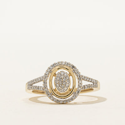 10K Diamond Oval Cluster Halo Ring | 0.25ctw | SZ 7