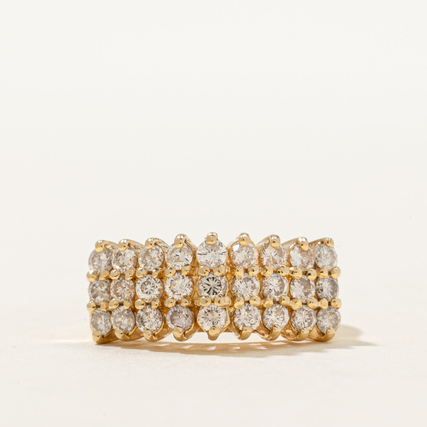 14K Multi Row High Set Diamond Ring | 0.36ctw | SZ 6
