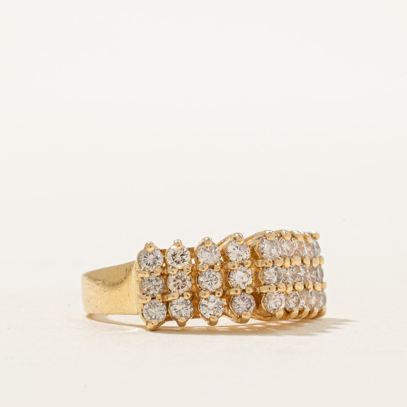 14K Multi Row High Set Diamond Ring | 0.36ctw | SZ 6