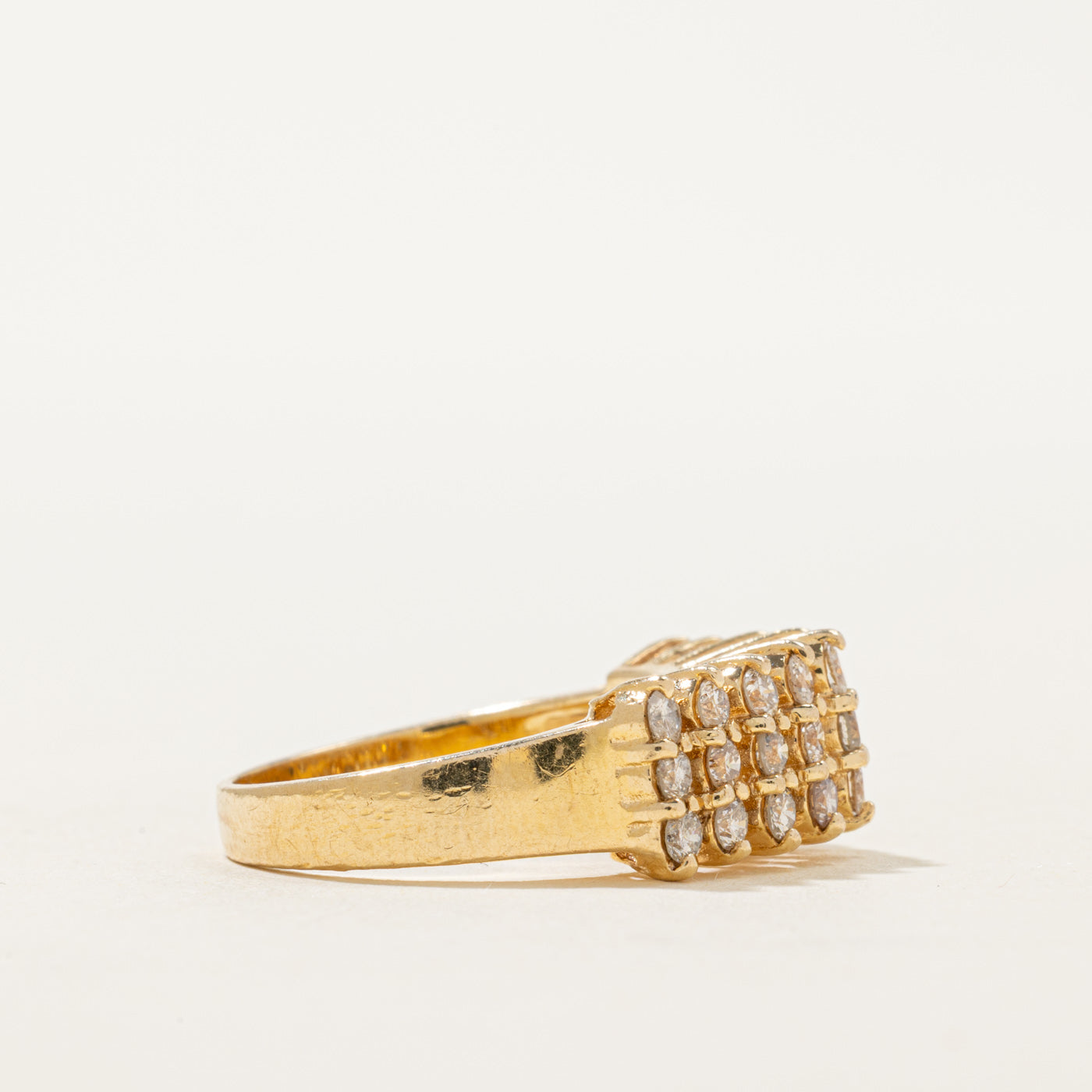 14K Multi Row High Set Diamond Ring | 0.36ctw | SZ 6